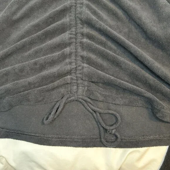 Aerie Towel Terry Cloth Cinched Reversable Sweatshirt in Black - Large - Picture 8 of 14